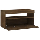 TV Cabinet with LED Lights Brown Oak 75x35x40 cm 815127