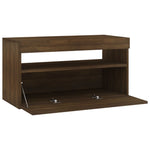ZNTS TV Cabinet with LED Lights Brown Oak 75x35x40 cm 815127