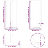 ZNTS Bar Table Legs T-Shaped 2 pcs White 50x35x cm Steel 4013077