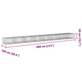 Gabion Basket with Cover 800x100x50 cm Galvanised Iron 3295185