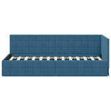 Corner Bed Frame with Headboard Blue 80 cm x 200 cm Velvet 42016367