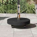 Parasol Base 30kg Black Granite and Stainless Steel Round 42006586