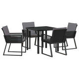 Garden Dining Set 5 pcs Black Powder-Coated Steel 3379318