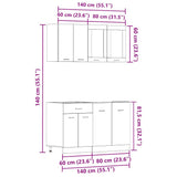 4 Piece Kitchen Cabinet Set Lyon Old Wood Engineered Wood 3328573