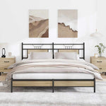 Bed Frame without Mattress Sonoma Oak 183x203 cm Engineered Wood 4106948