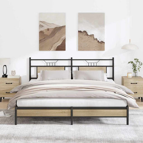 Bed Frame without Mattress Sonoma Oak 183x203 cm Engineered Wood 4106948