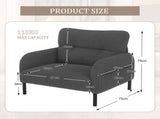 GOMYWAY corduroy fabric, comfortable monochrome single person wide seat chair, suitable for living W2678P422249