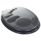 WC Toilet Seats 2 pcs with Soft Close Lids MDF Stones Design 276996