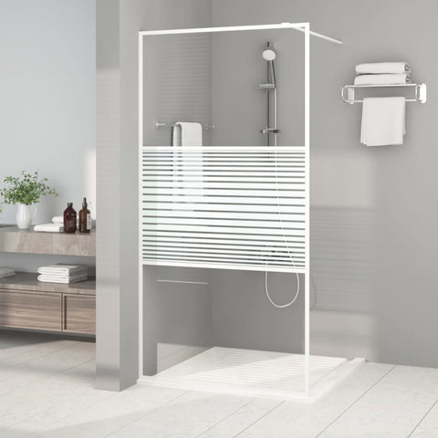 Walk-in Shower Wall White 100x195 cm Clear ESG Glass 152152