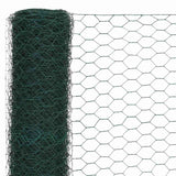 Chicken Wire Fence Steel with PVC Coating 25x1.2 m Green 143263
