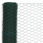 Chicken Wire Fence Steel with PVC Coating 25x1.5 m Green 143270