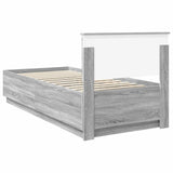 Bed Frame Grey Sonoma 70 x 190 cm Engineered Wood 3408129