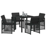 Garden Dining Set 5 pcs Black Poly Rattan 3380621