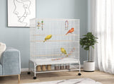 Bird Cage w/ Stand, Toys, Accessories, for Canaries, Finches, White T3398P349819