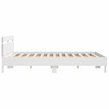 Bed Frame with LED White 193 x 203 cm Engineered Wood 3402853