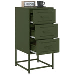 ZNTS Bedside Cabinet Olive Green 36x39x78 cm Steel 846586