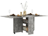 Folding Dining Table, Drop Leaf Table with 2-Tier Shelves, Rolling Casters, for Small Spaces, T3398P330392