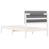 Bed Frame with Upholstered Headboard Light Grey 90 x 200 cm 877868