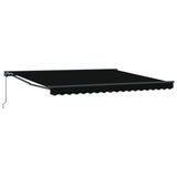 Retractable Awning Manual Black 400x300 cm Fabric 3330605