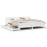 Bed Frame without Mattress White 200x200 cm Solid Wood Pine 3309759