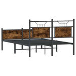 Bed Frame without Mattress Smoked Oak 120x190 cm Small Double Engineered Wood 4106923