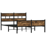 Bed Frame without Mattress Smoked Oak 140x190 cm Engineered Wood 4017236