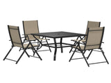 Five-Piece Steel Frame Patio Set - Khaki/Black T3398P328489