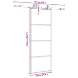 Sliding Door with Hardware Set Black 76x205 cm ESG Glass 3375796