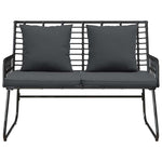 Garden Bench Black and Anthracite Poly rattan, steel 42010351