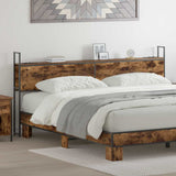 Storage Headboard with Charging Station Smoked oak 180 cm 859822