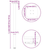Console Table Legs 4 pcs Natural Steel 72-74 cm Steel 4012459