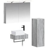 Bathroom Cabinet Set 4 pcs Grey Sonoma Engineered Wood 3407388