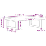 ZNTS Basin Shelf Wall Mounted Steel and Solid Wood Oak 3302341