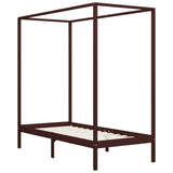 Bed Frame Dark Brown Solid Pine Wood and Plywood Slats 90 x 200 cm 283268