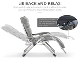 2pc Reclining Zero Gravity Sun Loungers ,Folding Chaise Lounge Chair with Cushions, Dark Grey T3398P318688