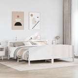 Bed Frame without Mattress White 200x200 cm Solid Wood Pine 3306214