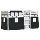 Bunk Bed without Mattress White&Black 90x200 cm Solid Wood Pine 3283931