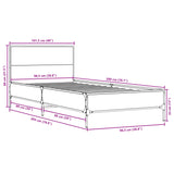 Bed Frame without Mattress Black 100x200 cm 845522