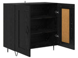 Sideboard Black Oak 69.5 x 34 x 90 cm Engineered Wood and Iron 881599