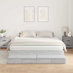 Storage Bed Frame with Drawer Grey sonoma 236.5 x 200 x 31.5 cm 3335626