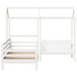 Day Bed and Bench Set with Roof without Mattress White 80x200 cm 3282207