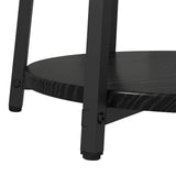 Side Table Set with Shelf 2 pcs Black Oak 869702
