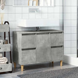 Sink Cabinet Concrete Grey 80x33x60 cm Engineered Wood 857125
