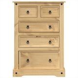 Chest of Drawers Corona 80x43x114 cm Solid Wood Pine 4005671