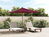 Garden Parasol with Wooden Pole Bordeaux Red 198x198x231 cm 363187