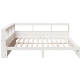 Bookcase Bed without Mattress White 200x200 cm Solid Wood Pine 3324345