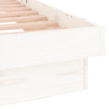 LED Bed Frame without Mattress White 100x200 cm Solid Wood 819963