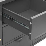 Sideboard Anthracite 105x35x70 cm Steel and Tempered Glass 336078