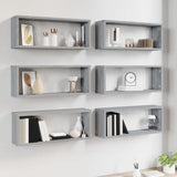 Wall Cube Shelves 6 pcs Grey Sonoma 60x15x23 cm Engineered Wood 815929