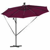 Umbrella with LED Strip Lights Bordeaux Red 294 x 294 x 248 cm 42003389